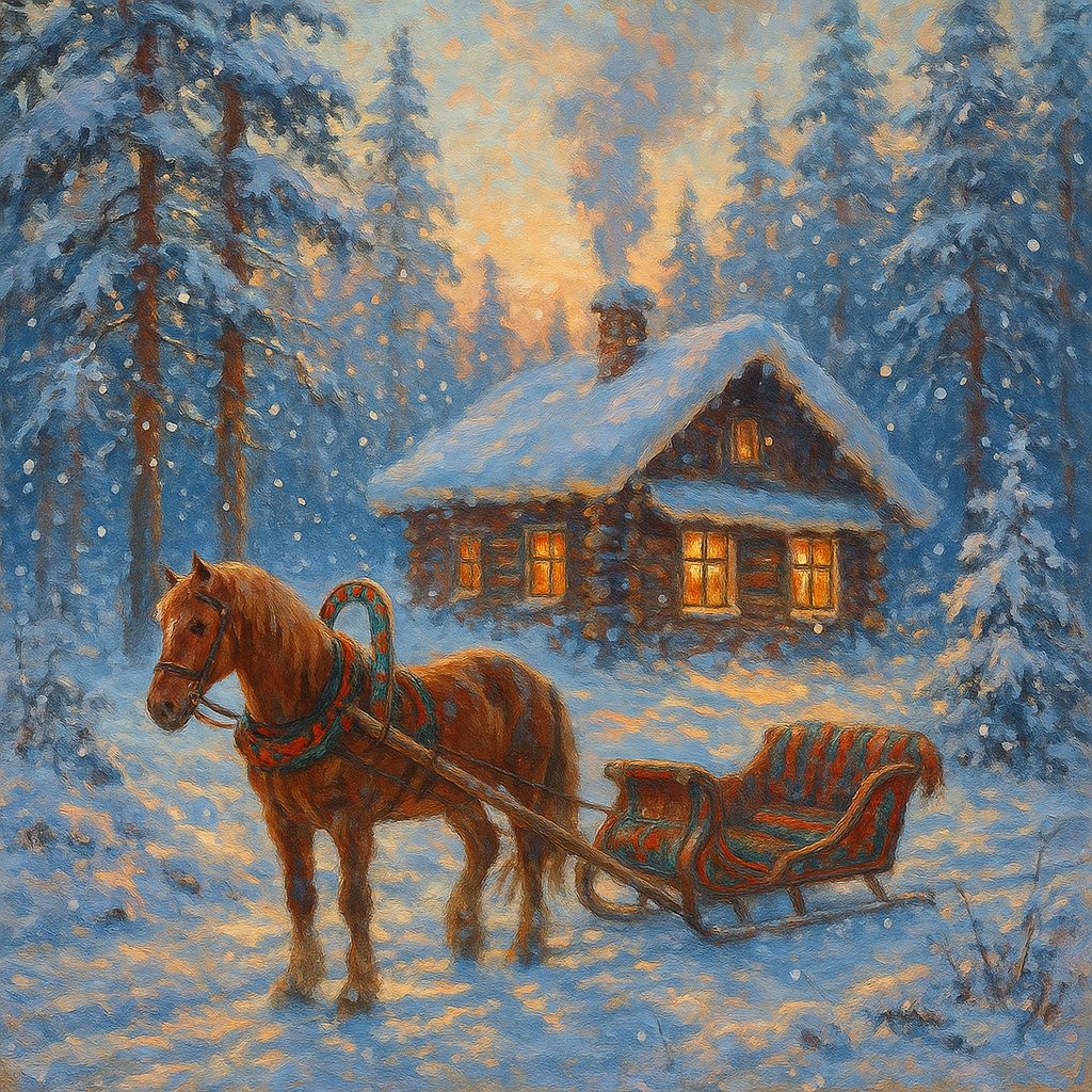 Impressionist Winter Landscape in Siberia