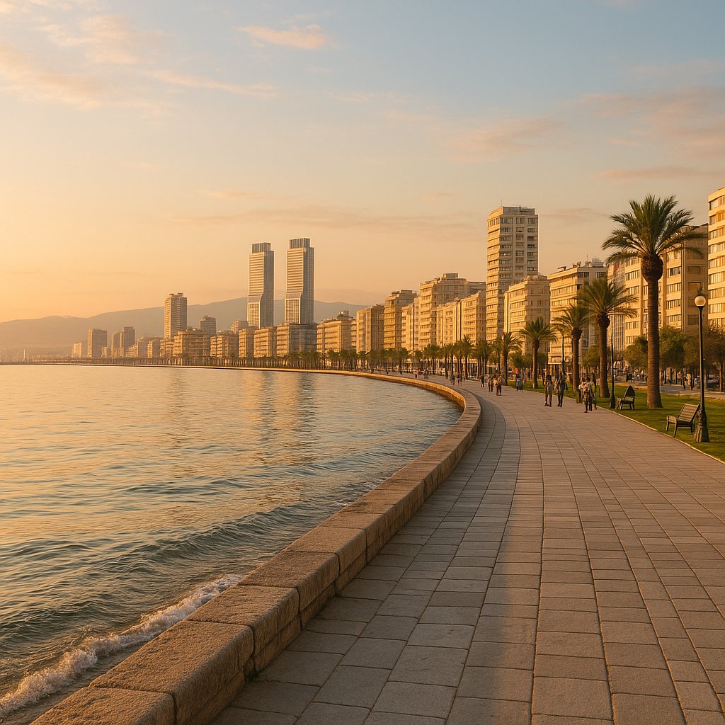 Izmir Seaside Promenade at Golden Hour