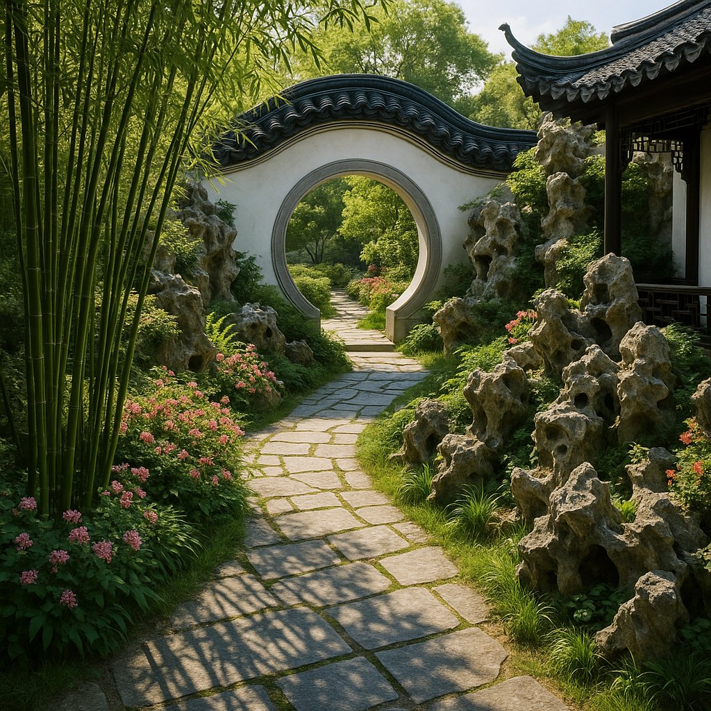 Moon Gate Path in a Scholar's Garden