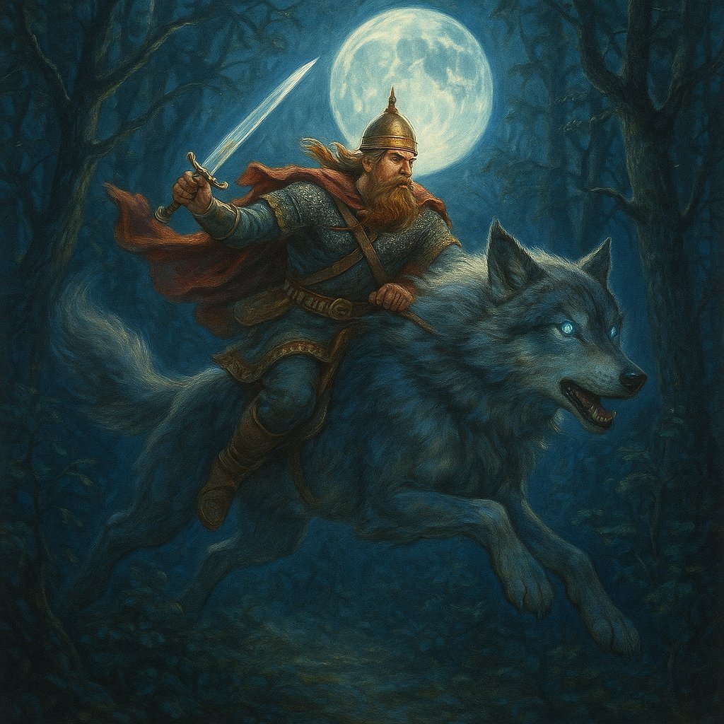 Moonlit Charge of the Wolf-Rider