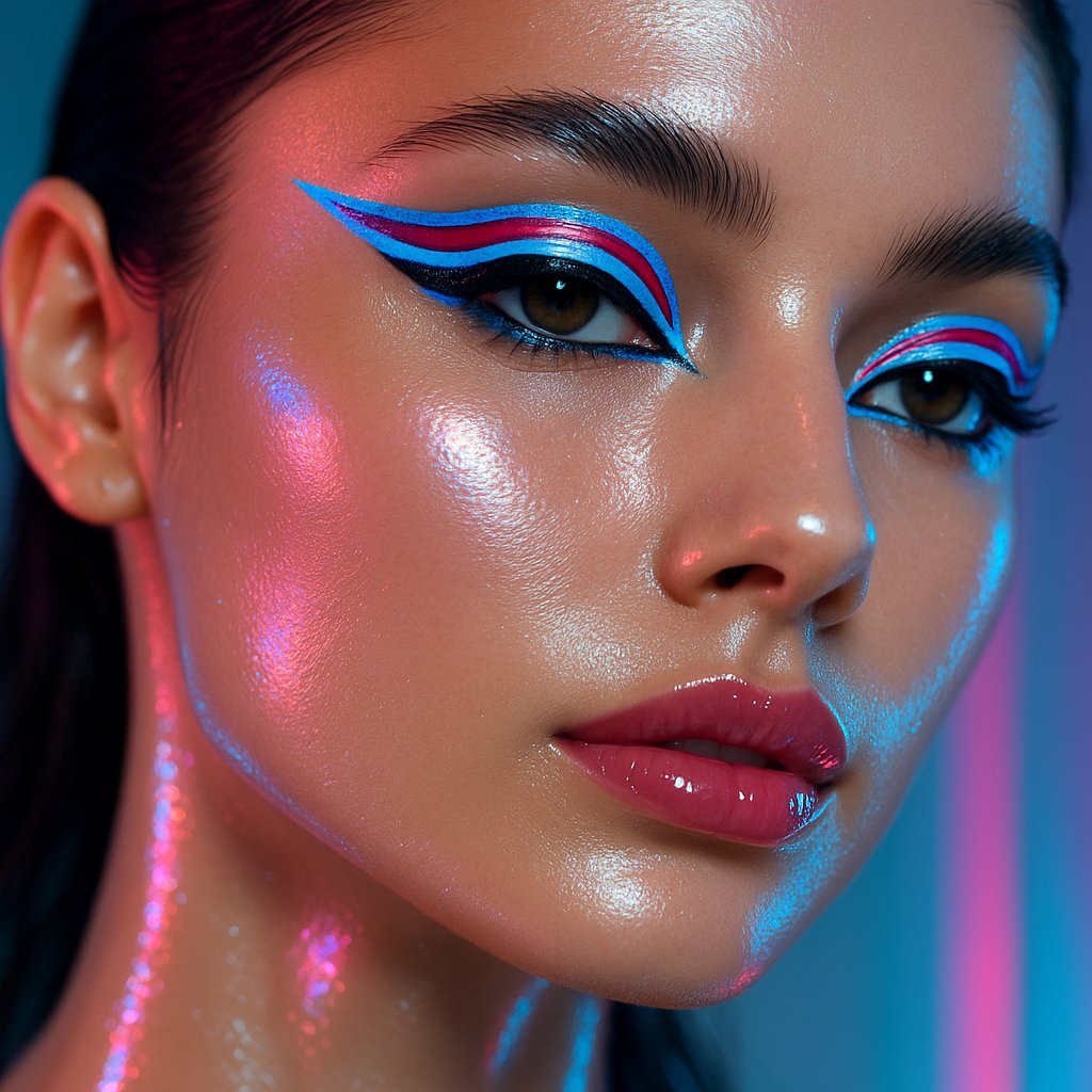 Neon Futurism — Macro Beauty Portrait