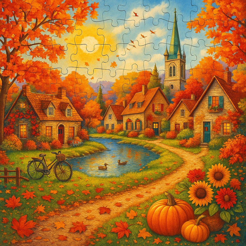 November Glow in a New England Village