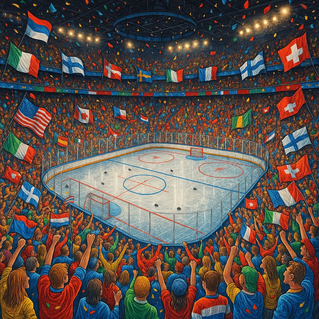 Packed International Ice Arena — High-Angle Celebration