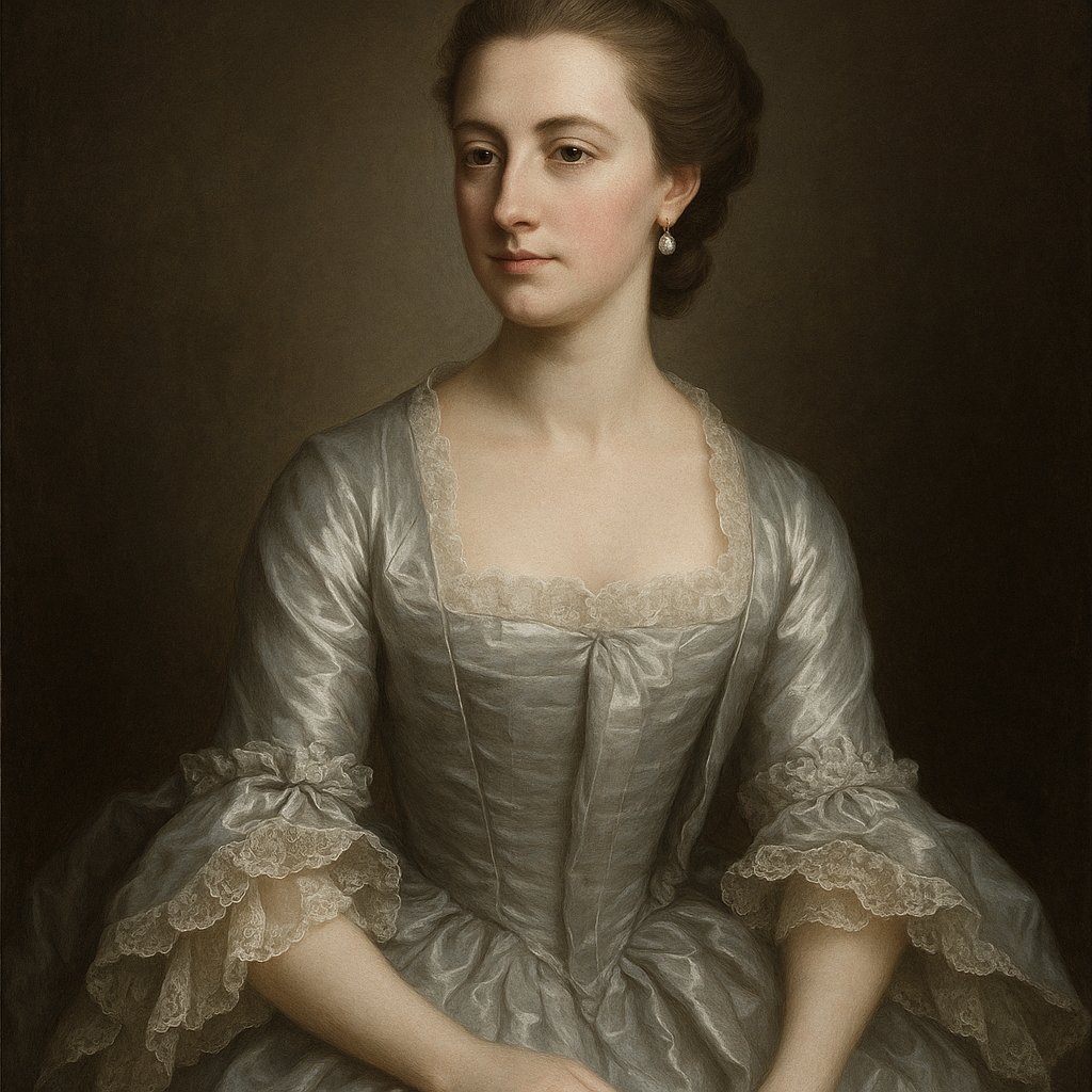 Portrait of an 18th-Century Lady in Silver Silk