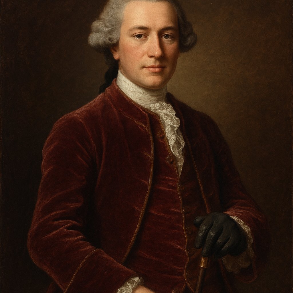 Portrait of an 18th-Century Nobleman with Cane