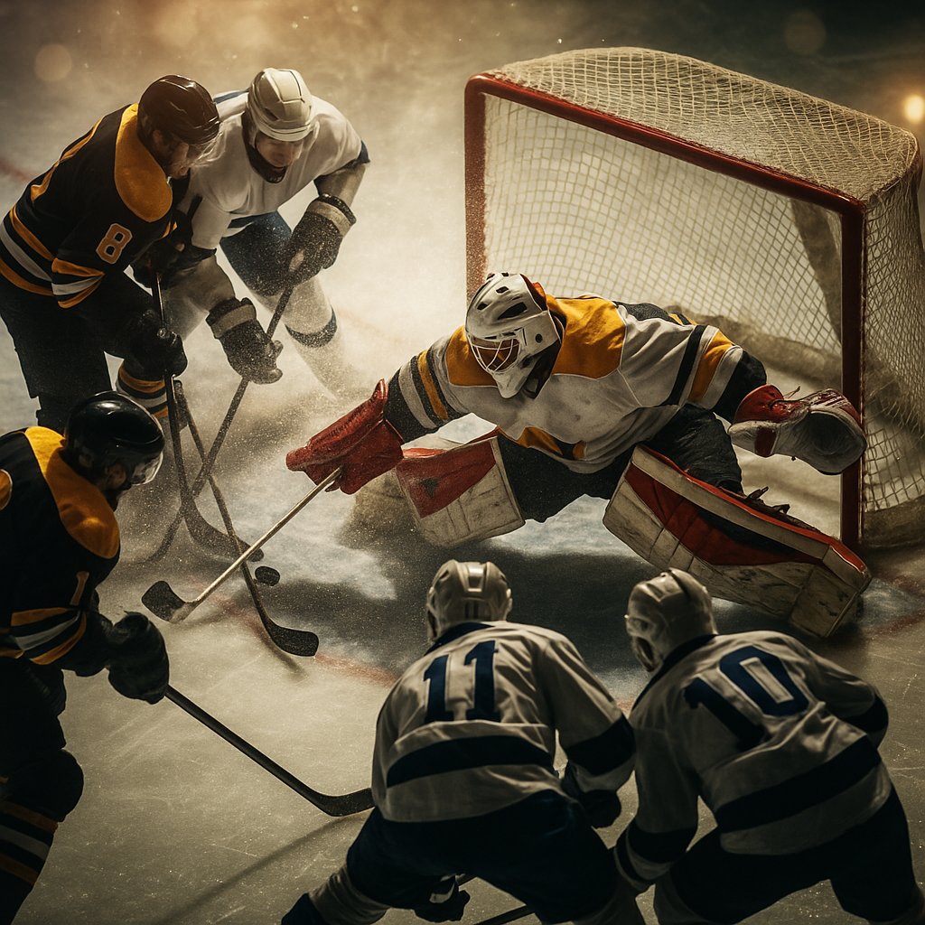 Power-Play Scramble at the Crease