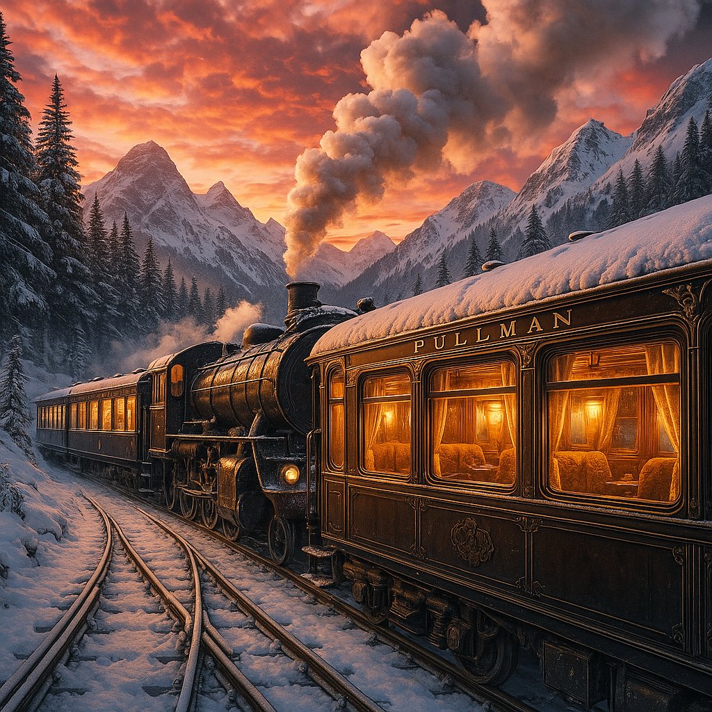 Pullman at Sundown: A Vintage Steam Journey Through the Alps