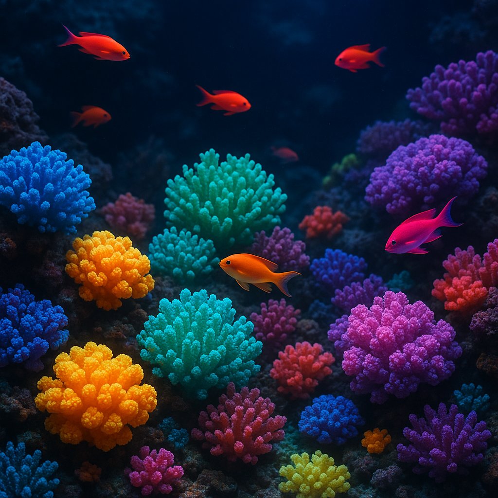 Rainbow Coral Garden: Bioluminescent Reef