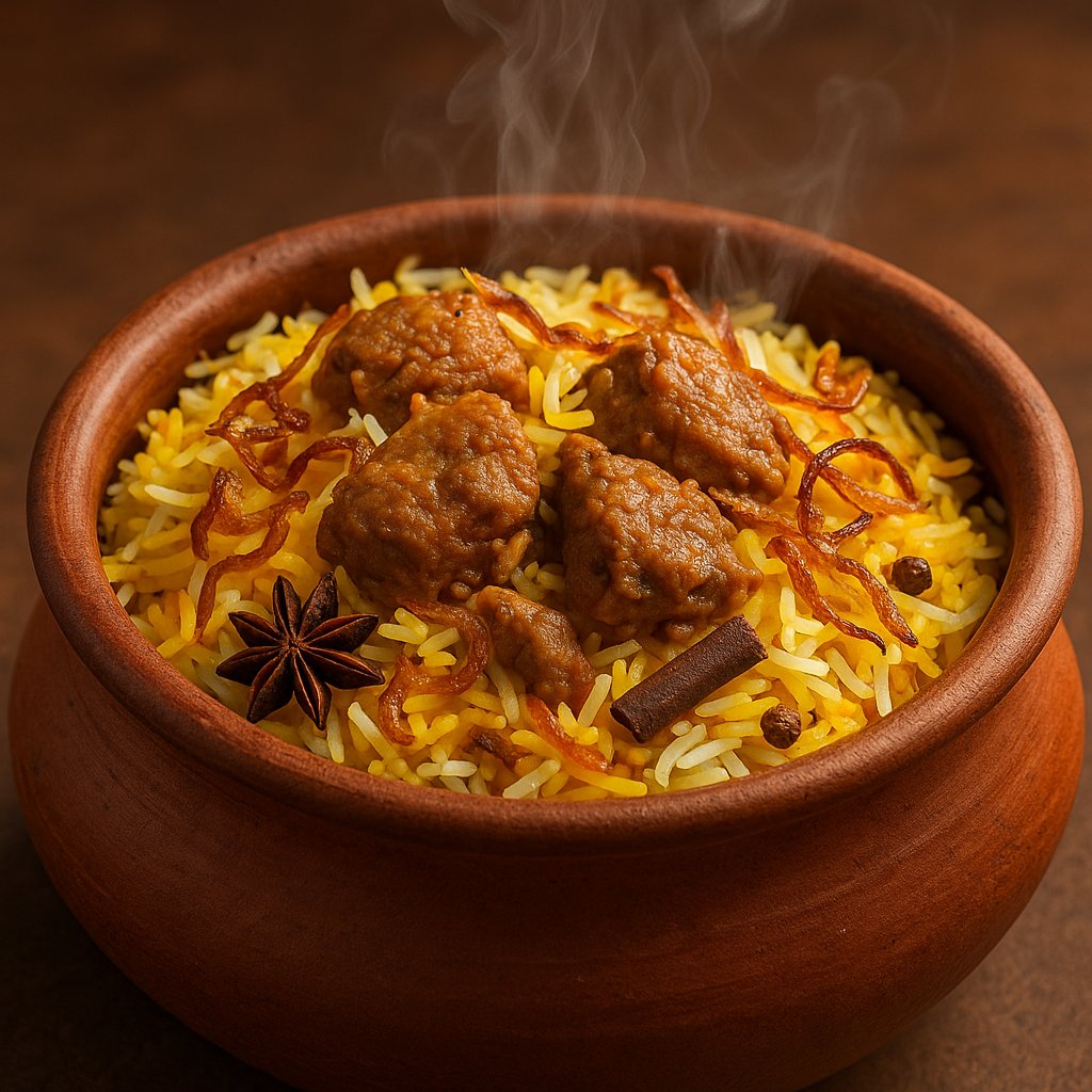 Saffron Biryani in Traditional Handi