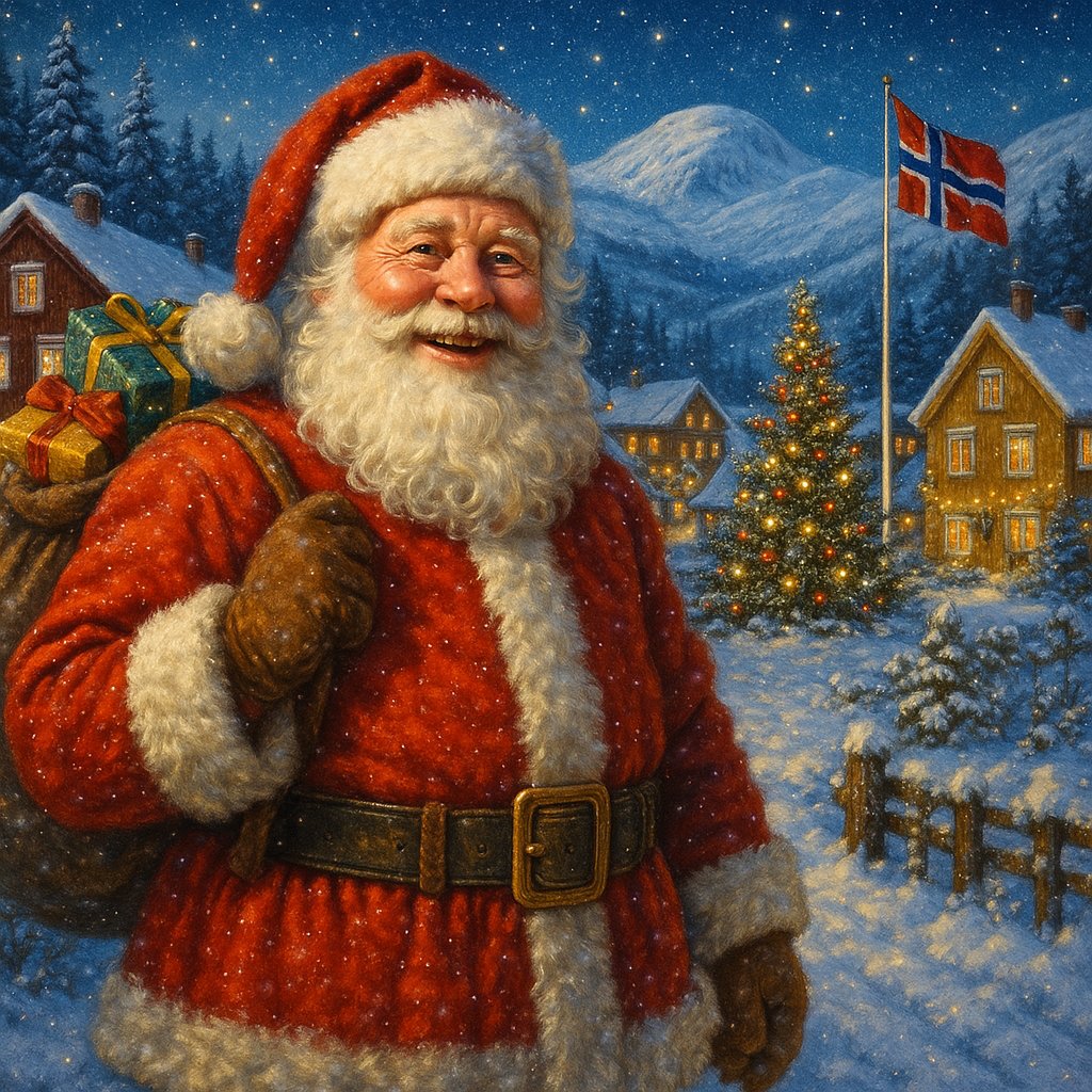 Santa Claus in a Norwegian Winter Wonderland