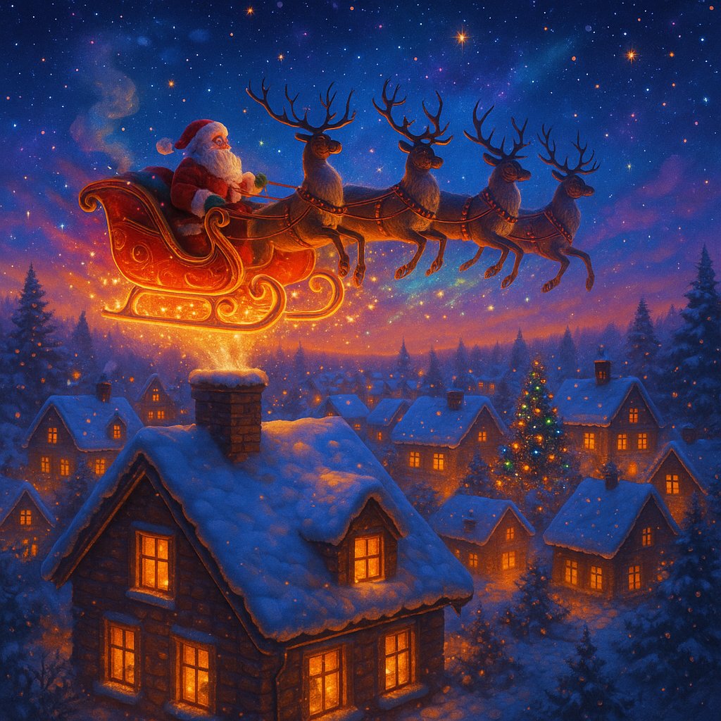 Santa's Enchanted Rooftop Landing
