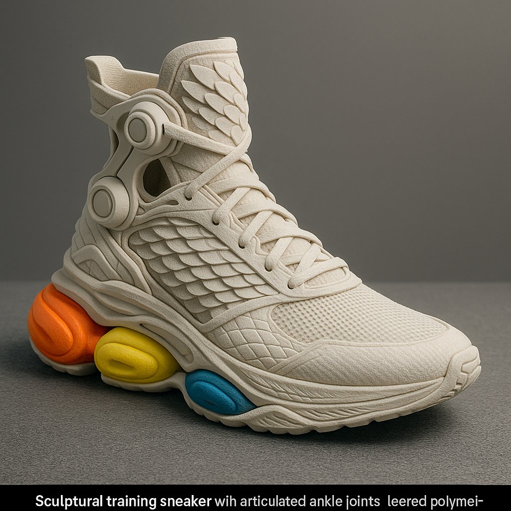 Sculptural Training Sneaker with Articulated Ankle Joints