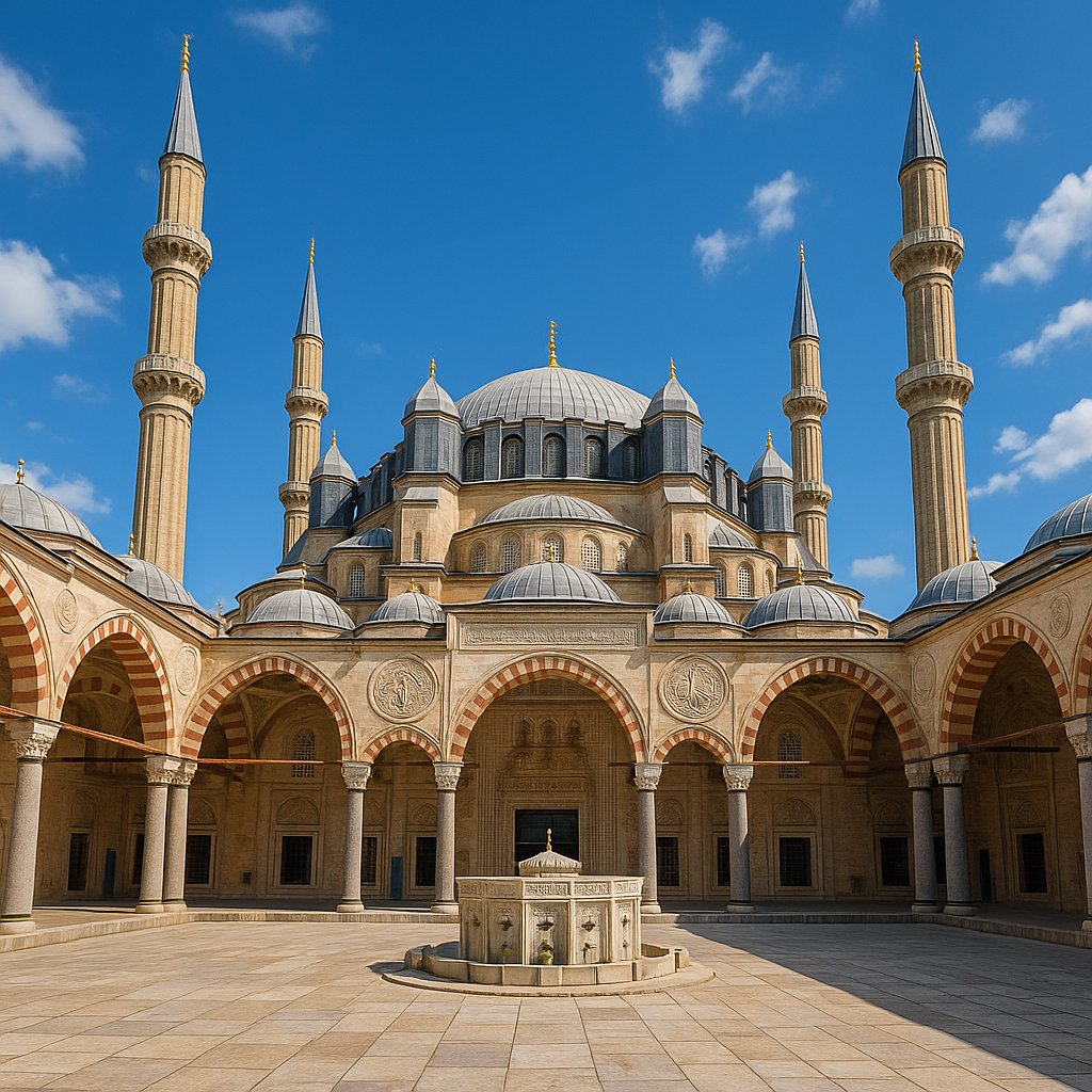 Selimiye Mosque Courtyard at Midday