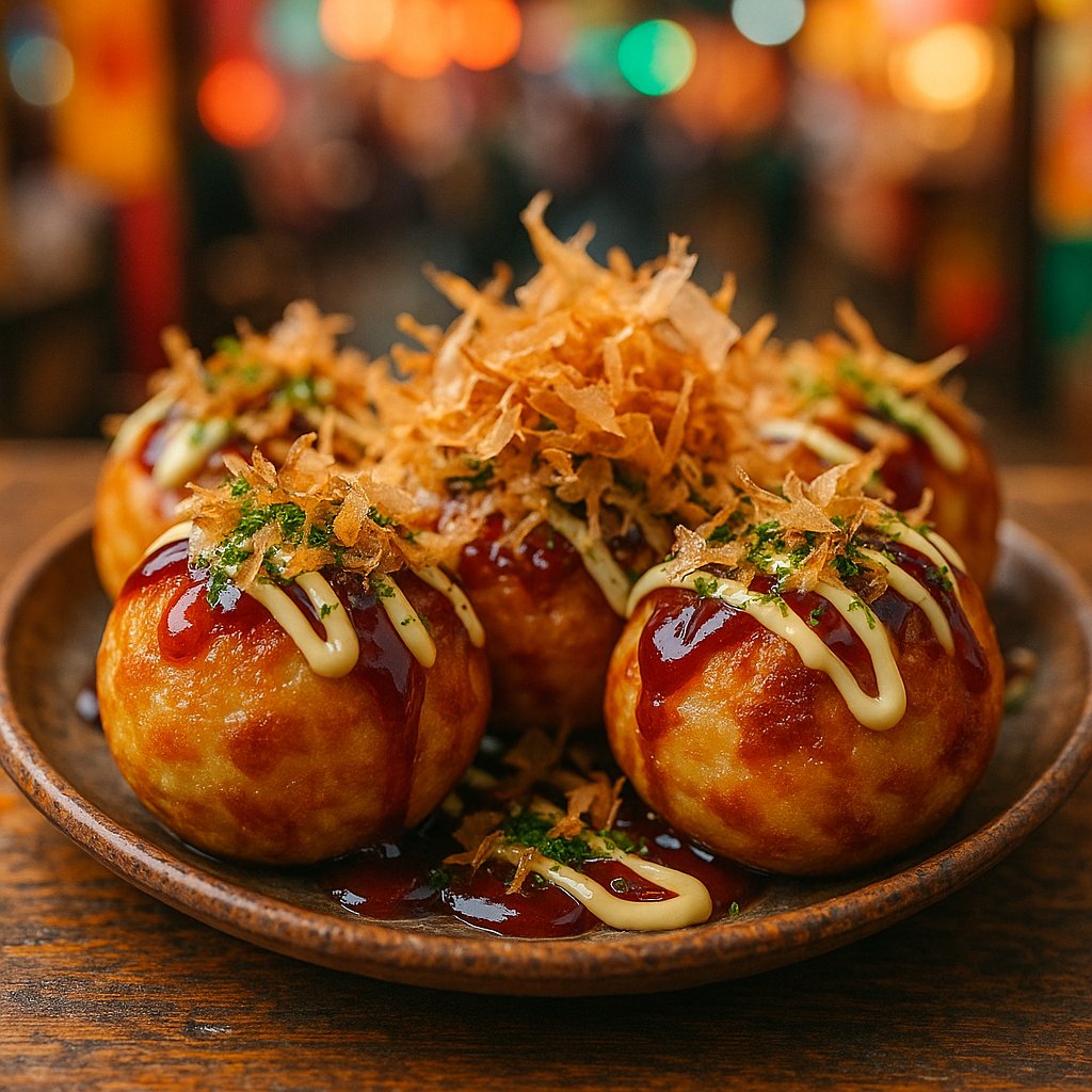 Street-Style Takoyaki — Golden Octopus Balls with Bonito Flakes