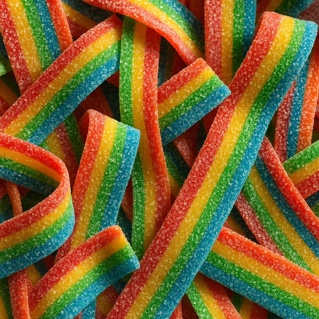 Sugared Rainbow Candy Strips