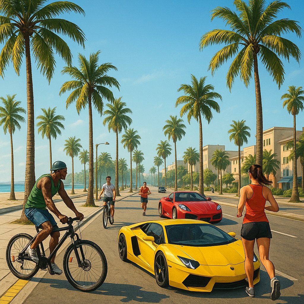 Sunlit Boulevard Showdown