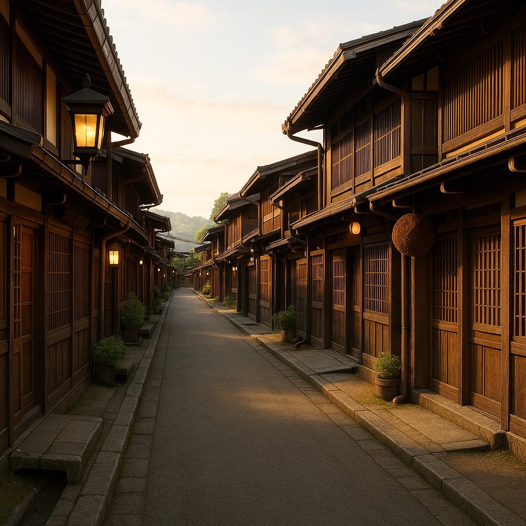 Sunlit Morning in Takayama Old Town