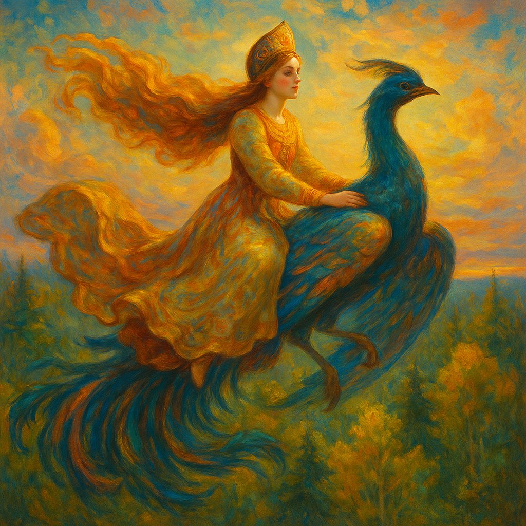 Sunlit Ride of the Firebird Princess