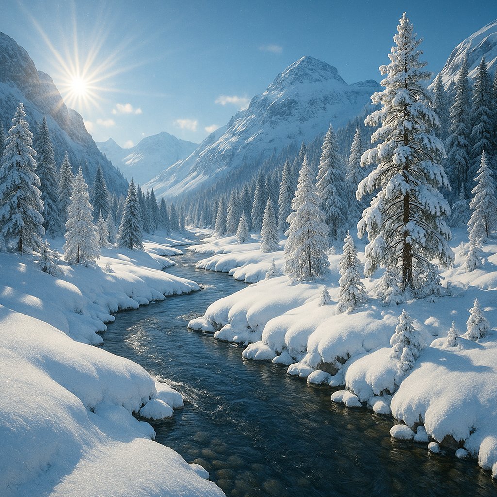 Sunlit Winter Valley