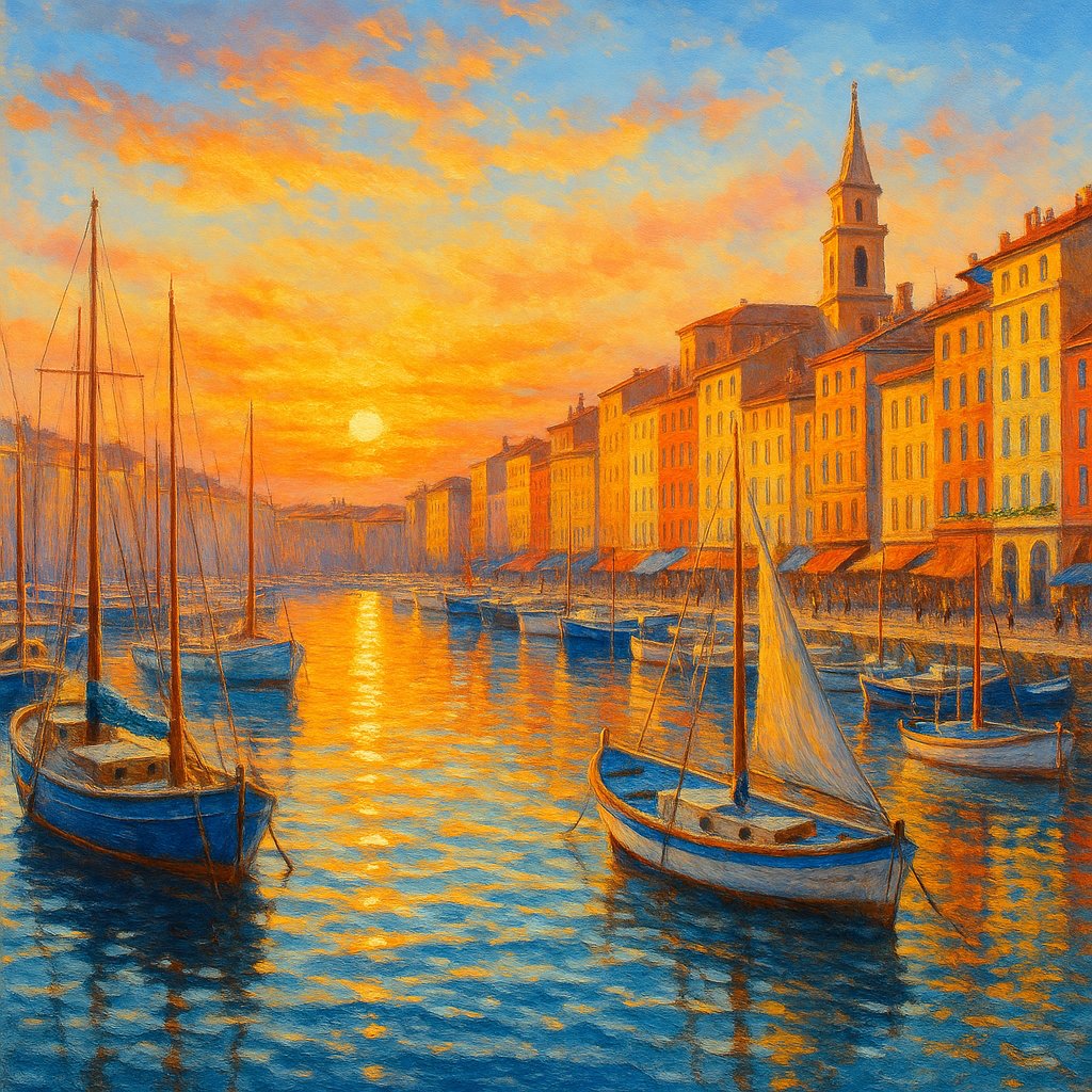 Sunrise Over Marseille Old Port