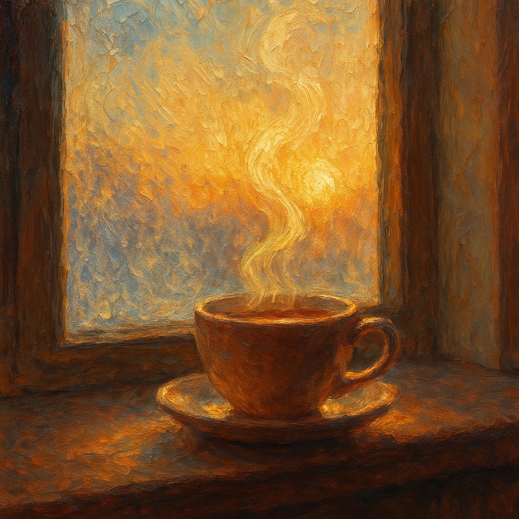 Sunrise Steam on the Windowsill