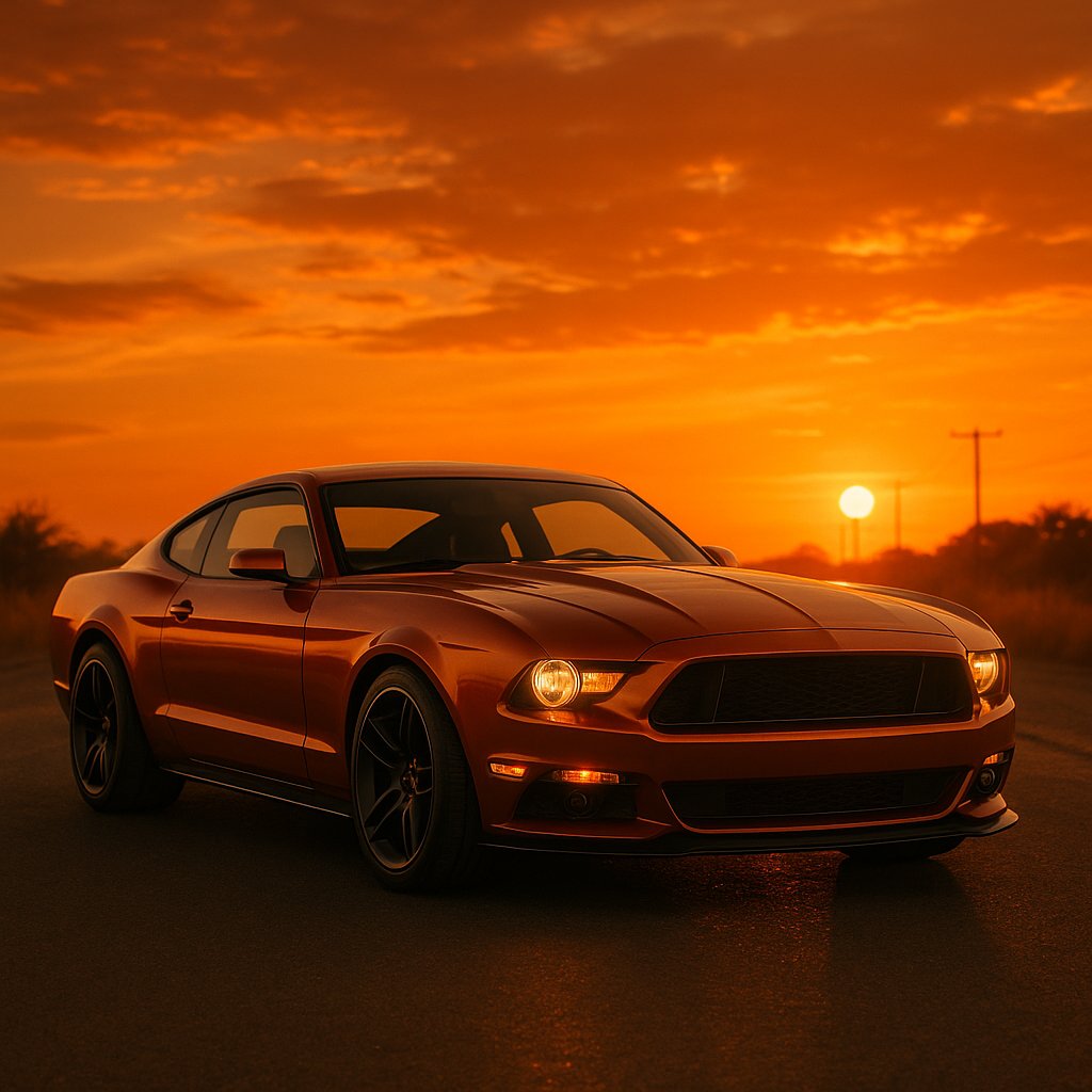 Sunset Muscle: Fastback Coupe at Dusk