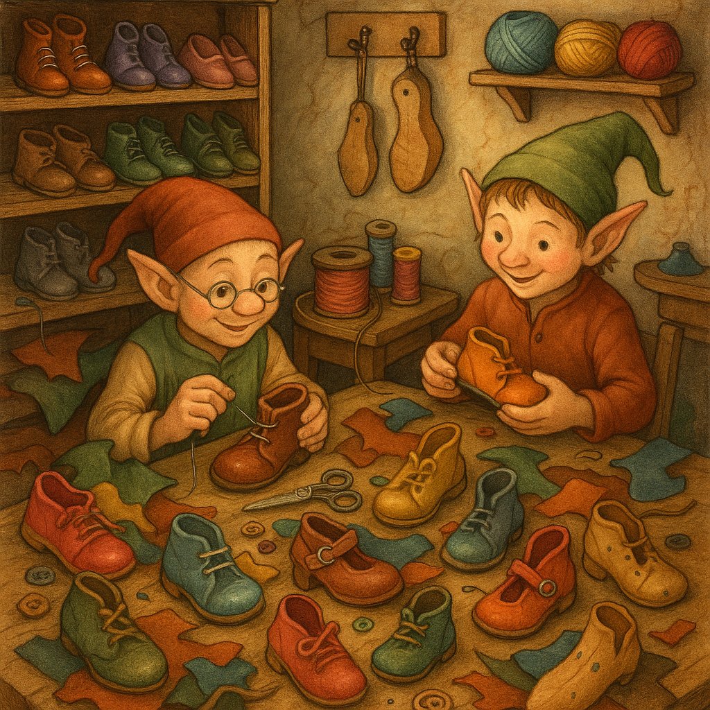 The Elves' Cozy Shoemaker Workshop