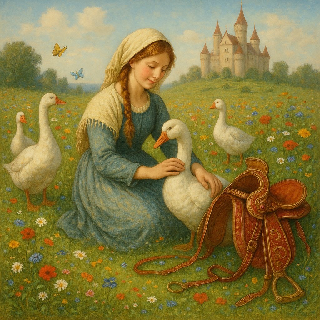 The Goose Girl in the Flowered Meadow