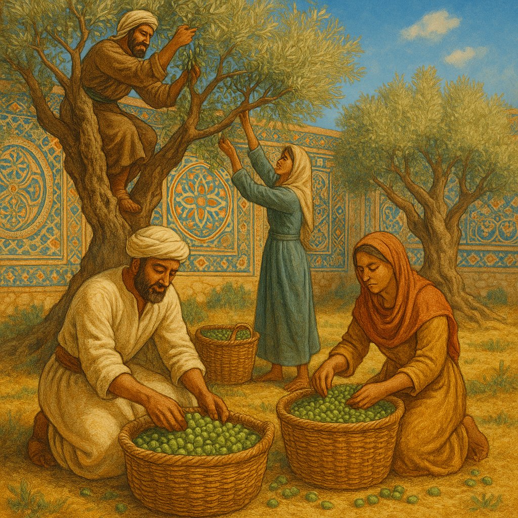 Traditional Middle Eastern Olive Harvest
