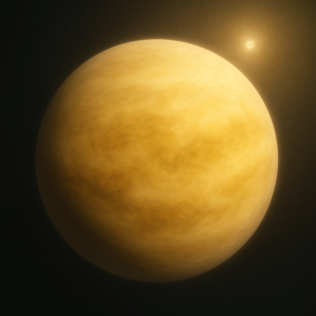 Jigsaw Planet Venus Beneath a Hazy Sun