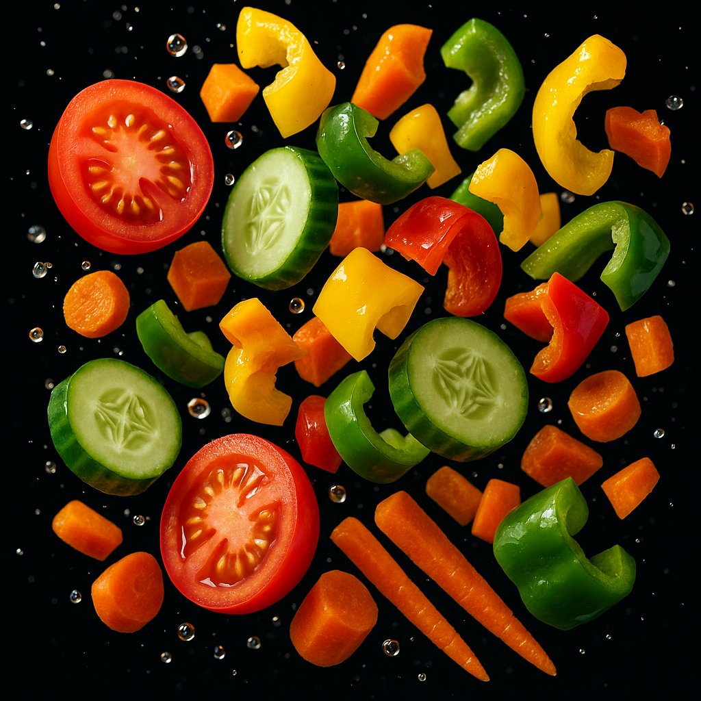 Vibrant Splash of Fresh Vegetables