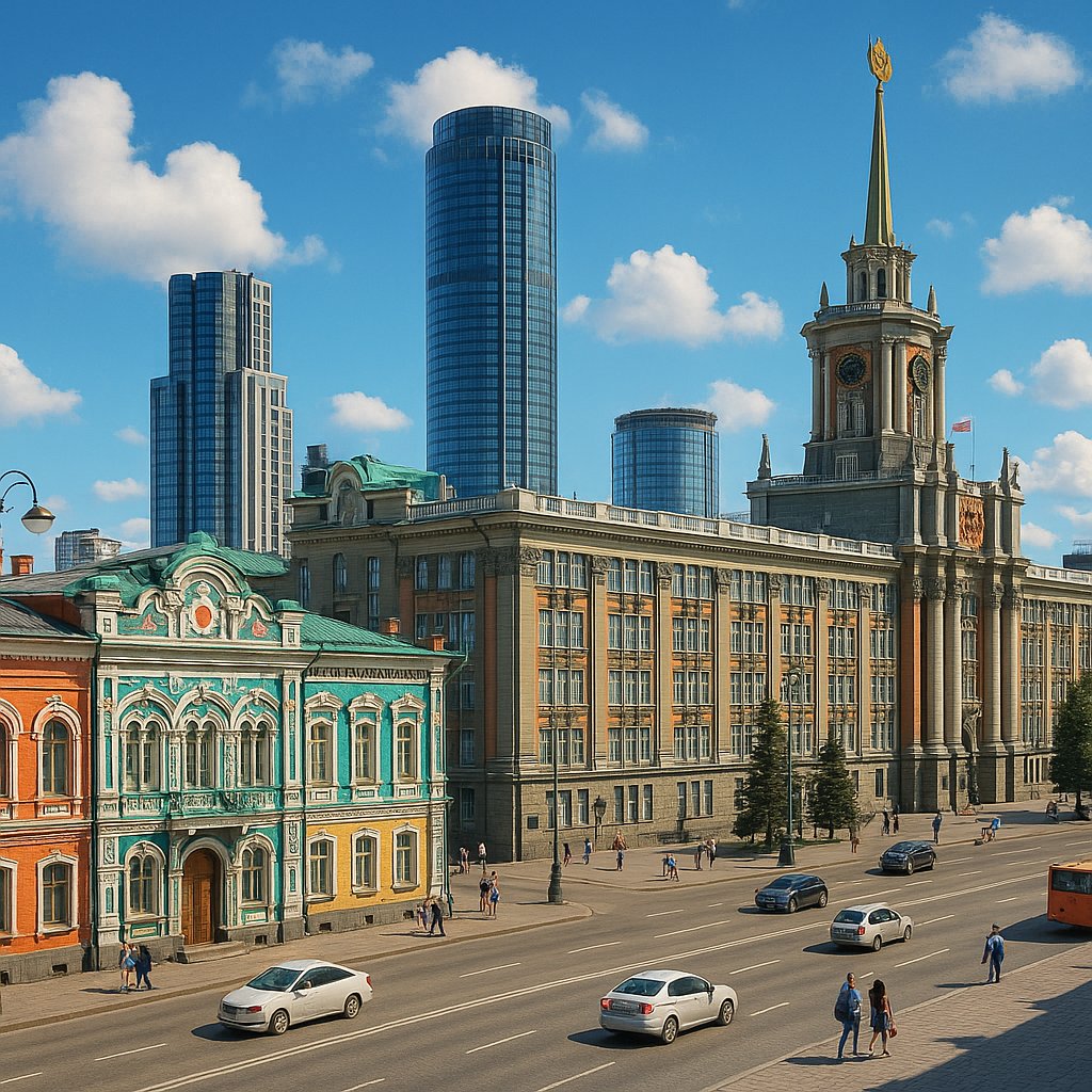 Yekaterinburg City Center — Historic Facades and Modern Towers