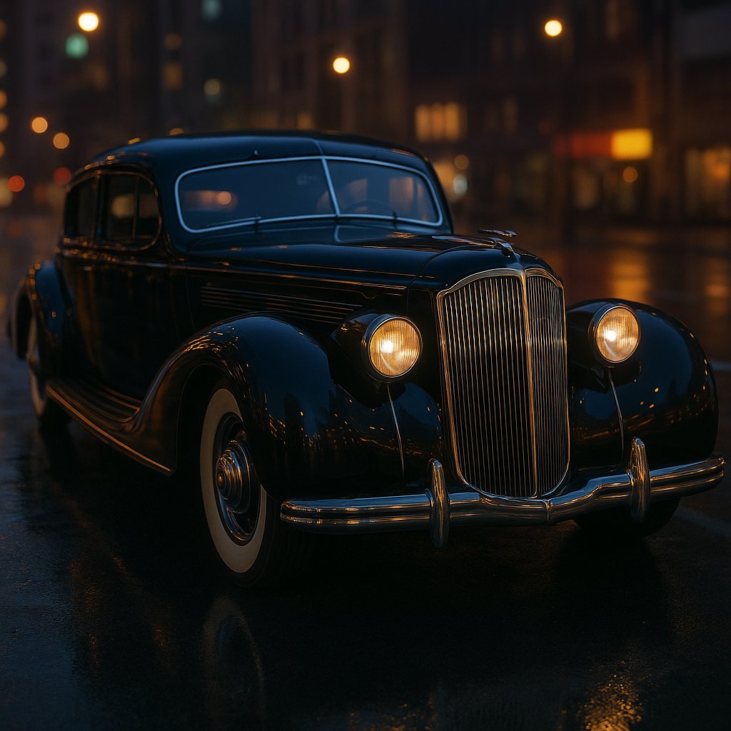 1930s American Cruiser — Noir at Night