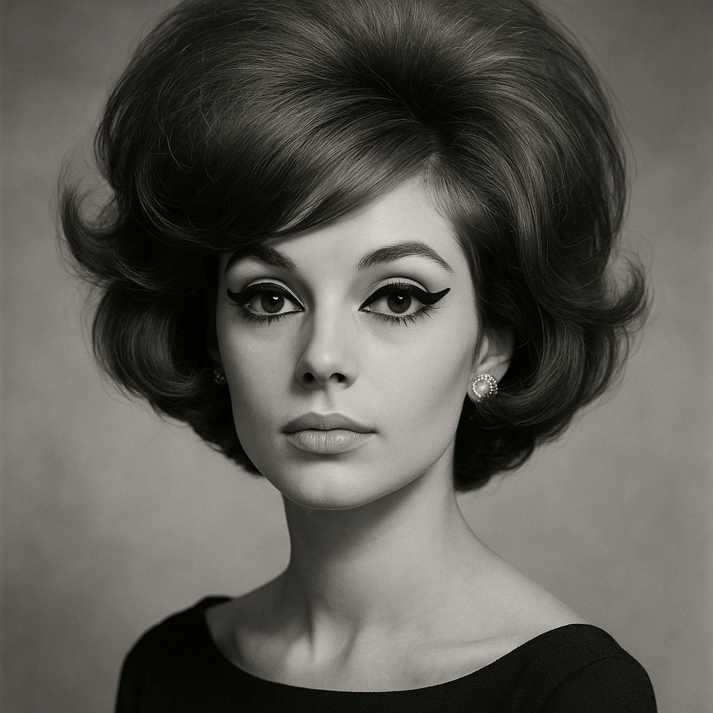 1960s High-Fashion Portrait — Voluminous Elegance