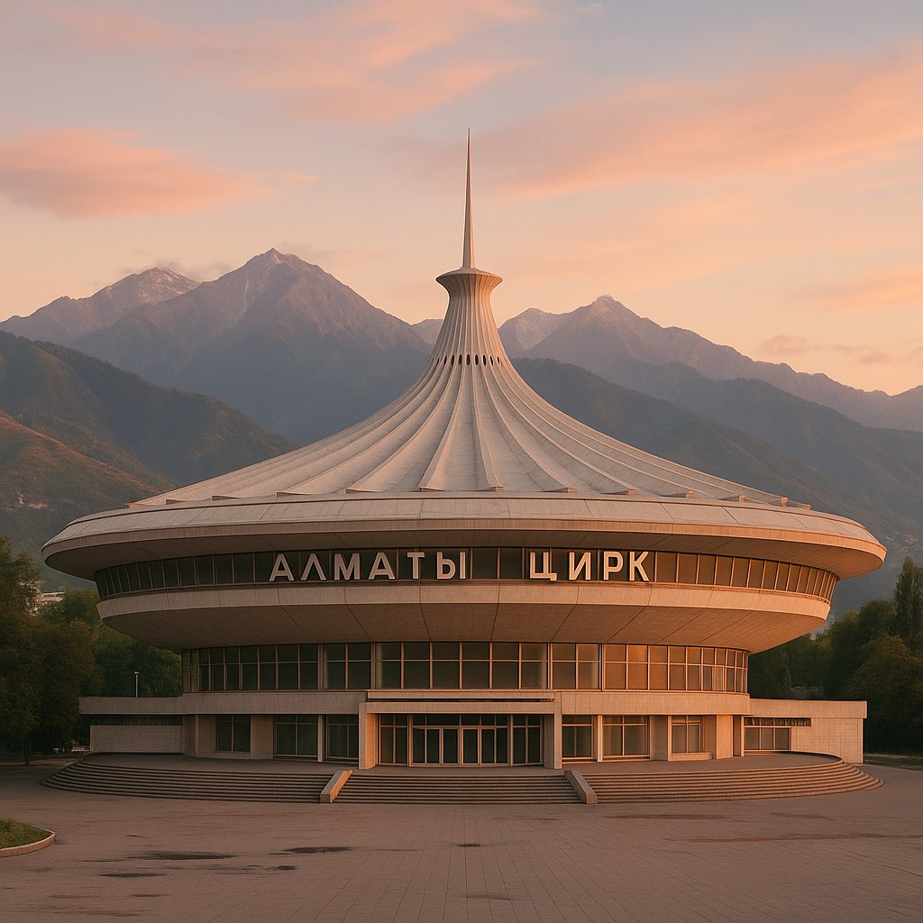 Almaty State Circus at Sunset