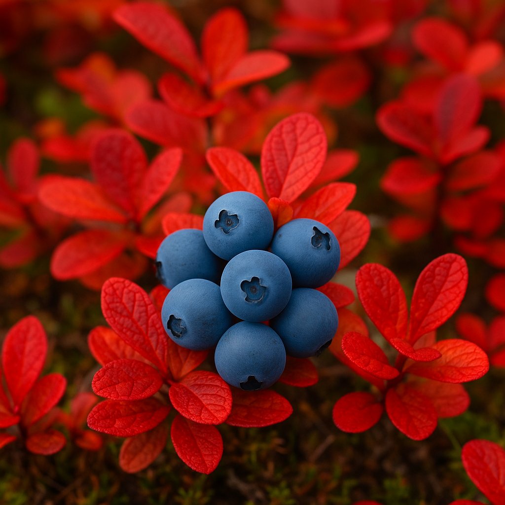Arctic Blueberries in Autumn Contrast