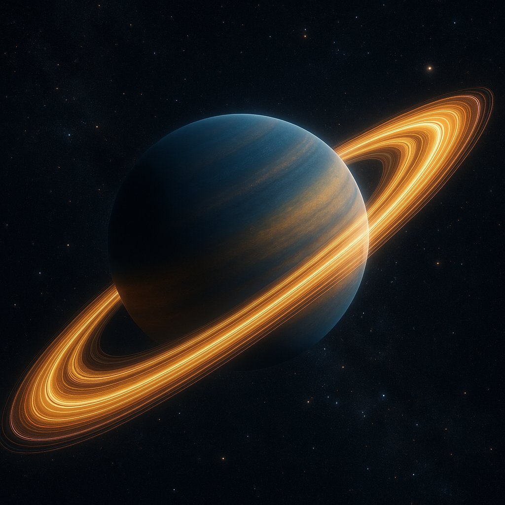 Auric Halo — A Luminous Gas Giant with Golden Rings
