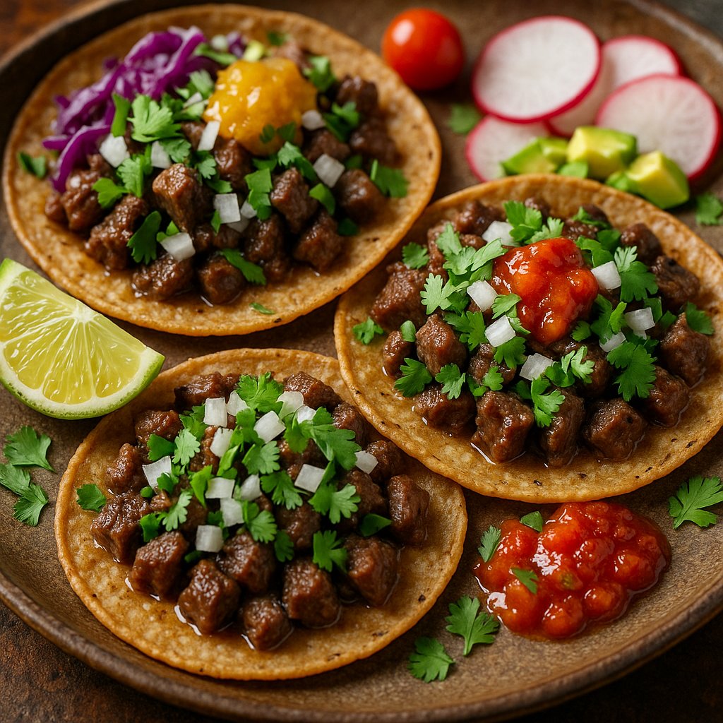 Authentic Mexican Beef Tacos — Vibrant Close-Up