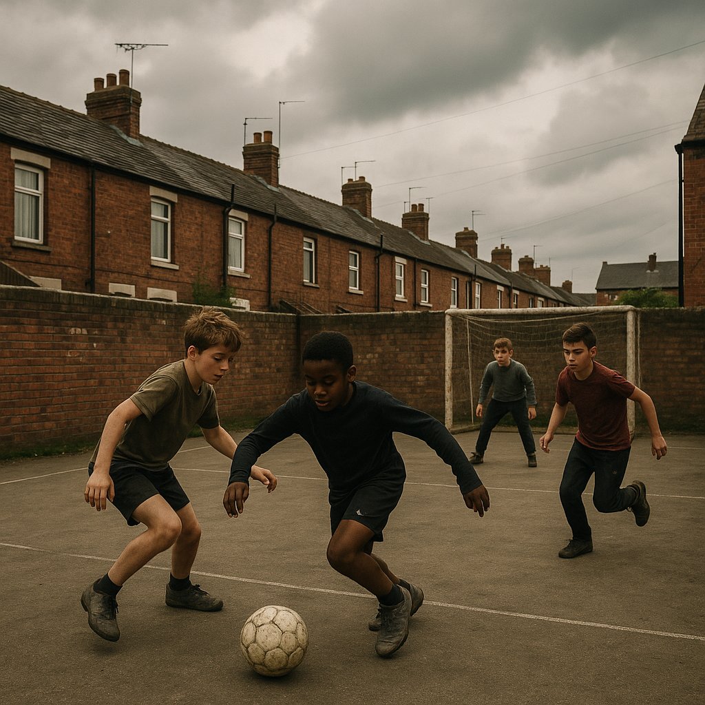 Backyard Battle: Street Football on a Grey English Afternoon