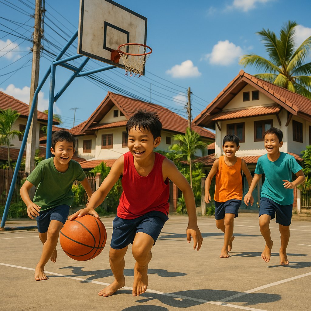 Barefoot Joy: Street Basketball in a Thai Neighborhood