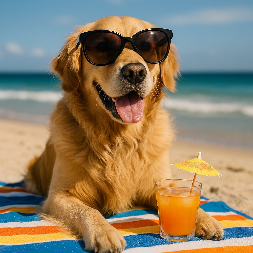 Beach Day Golden Retriever