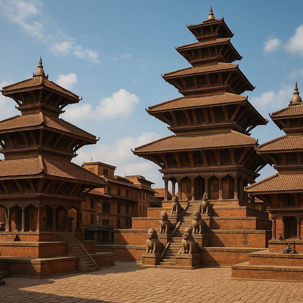 Bhaktapur Durbar Square — Pagoda Temples in Warm Earth Tones