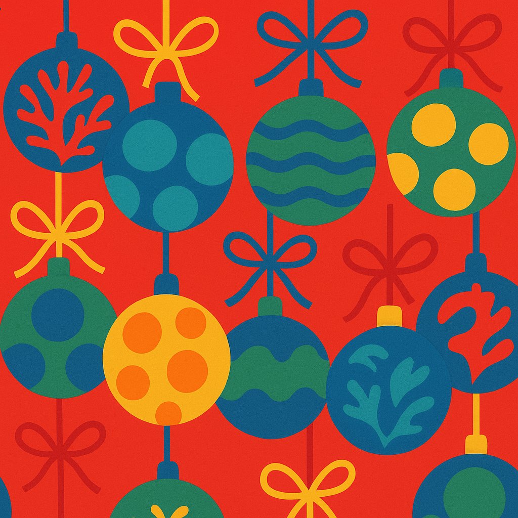 Bold Holiday Ornaments — Abstract Pattern