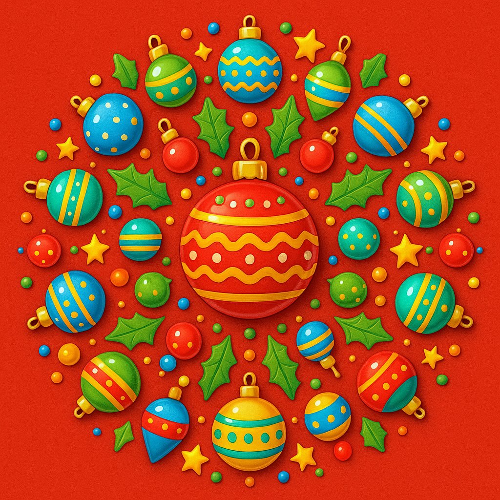 Bright Festive Ornament Mandala