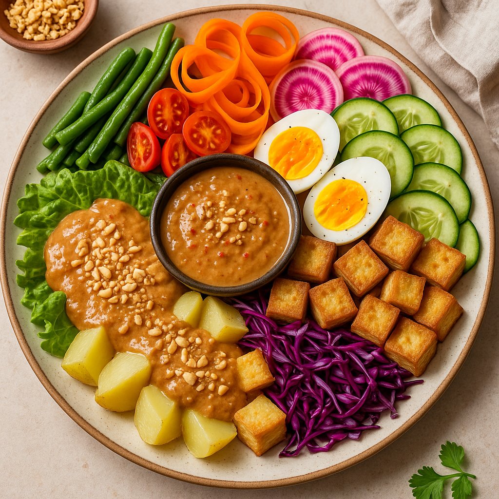 Bright Gado‑Gado with Creamy Peanut Dressing