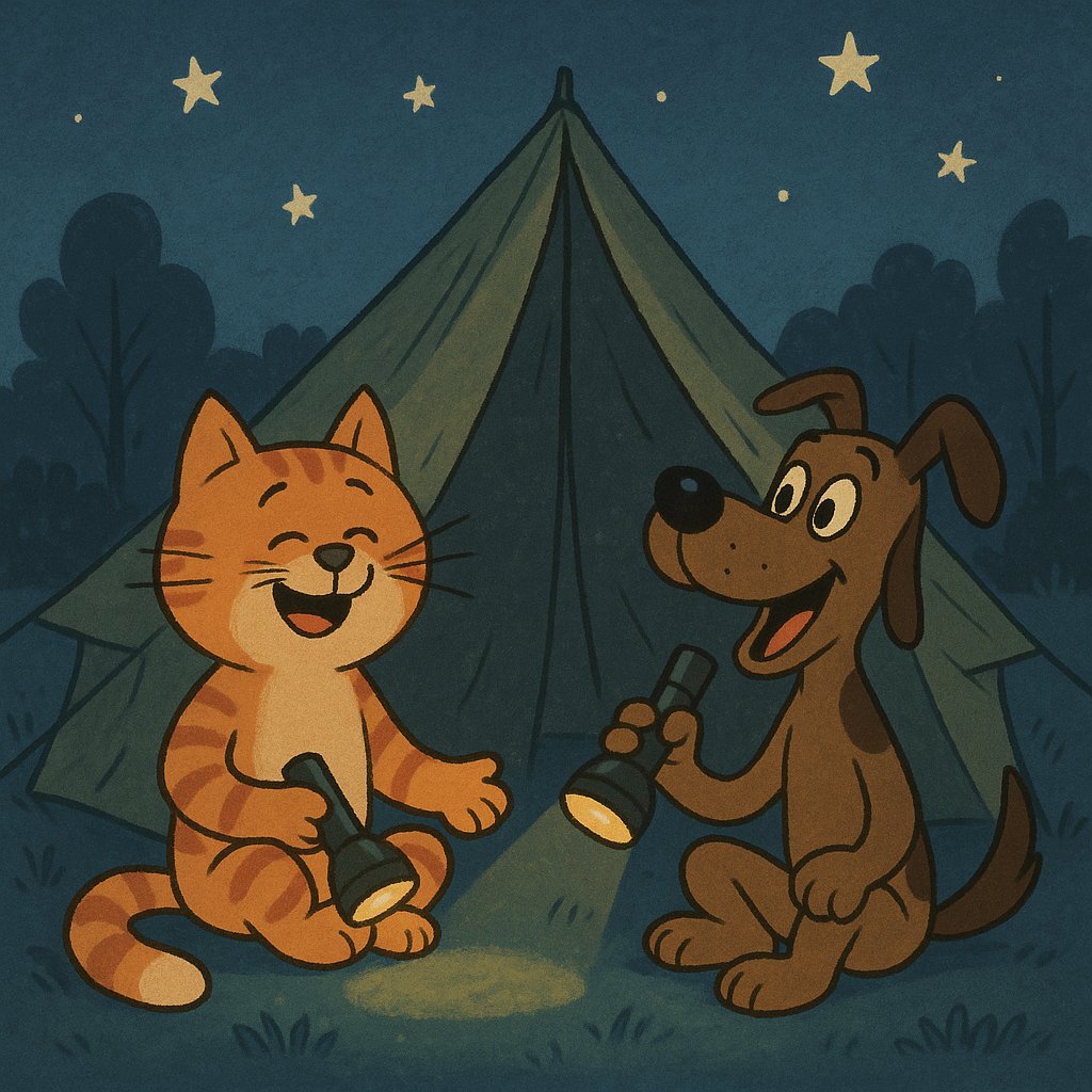 Campfire Tales: Cat & Dog Under the Stars