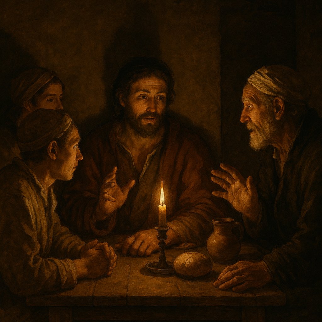 Candlelit Discourse: A Baroque Interior Scene