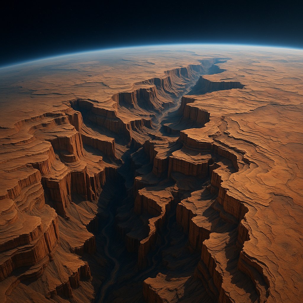 Canyons of an Alien World — Orbital View