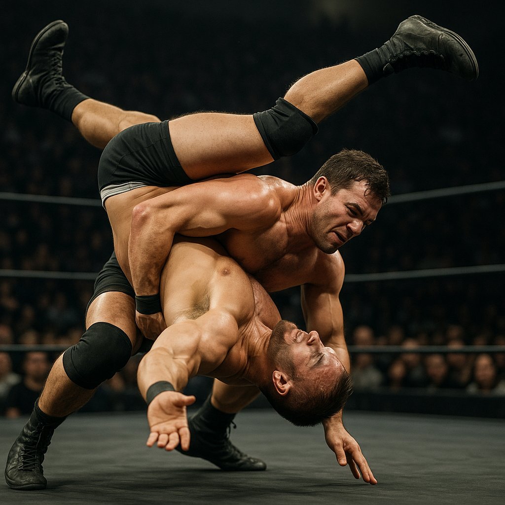 Cinematic Wrestling Lift: Controlled Strength in Midair
