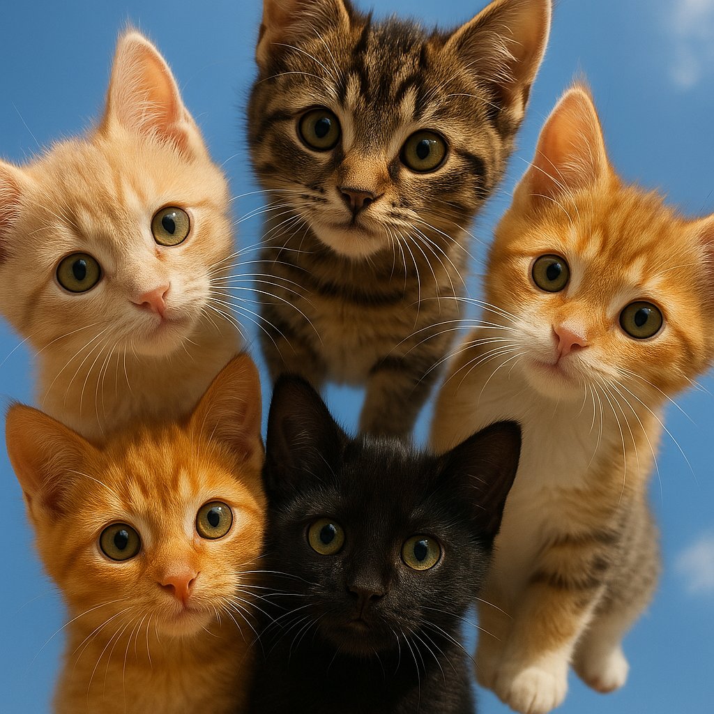 Circle of Curious Kittens